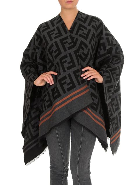 fendi black poncho|fendi poncho black and white.